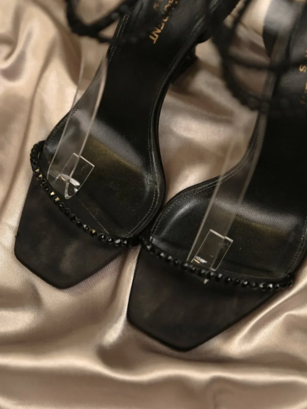 YVES SAINT LAURENT "Opyum" Swarovski Crystal Sandals - Picture 10 of 12